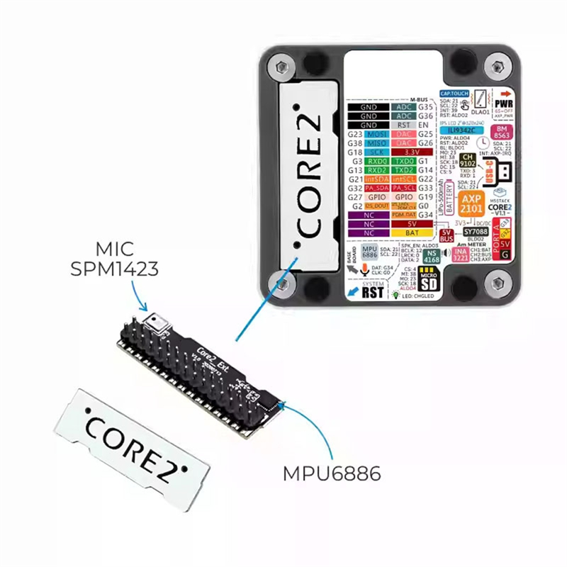ABZW For M5stack Core2 V1.1 ES - đánh giá và giá M5Stack Core2
