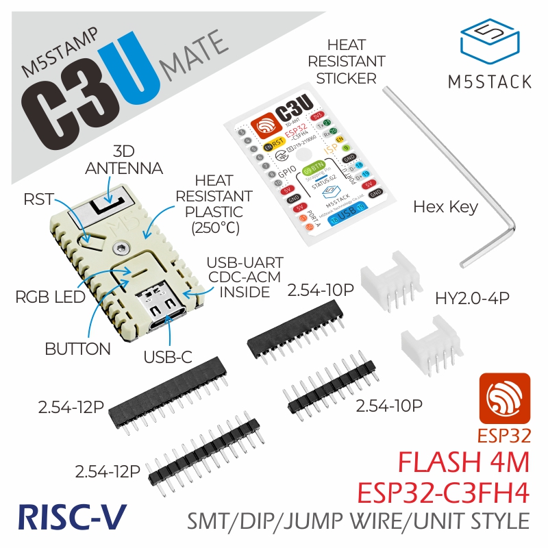 M5Stack Chính Thức M5Stamp C3U - đánh giá và giá M5Stack Core2