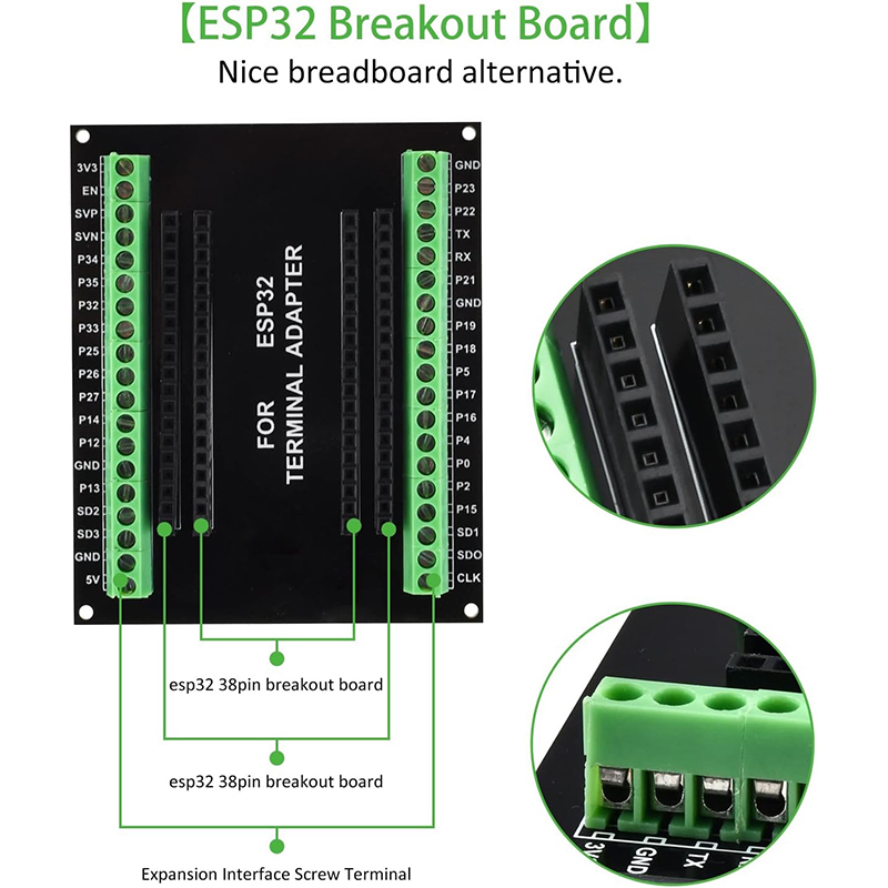 3pcs 38PIN ESP32 Breakout Boar - đánh giá và giá Nodemcu 32S