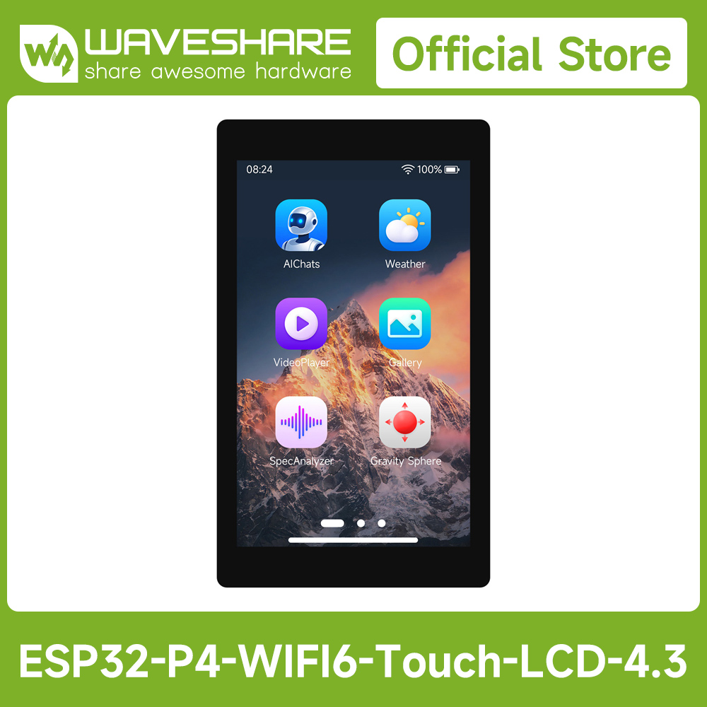 Waveshare ESP32-P4-WIFI6 4.3in - đánh giá và giá Waveshare Esp32