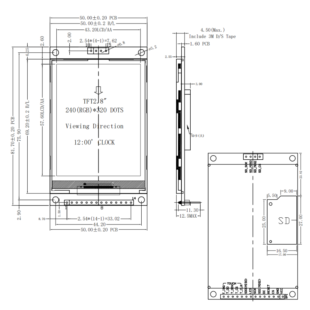 2.8 Inch TFT LCD Display Modul - đánh giá và giá Devkitc